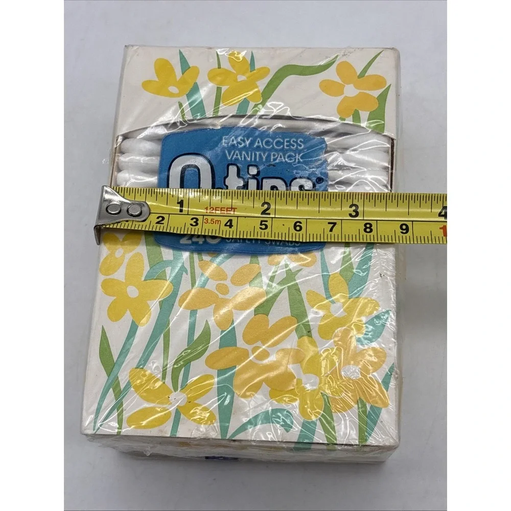 vintage Q-tips vanity pack floral box 90